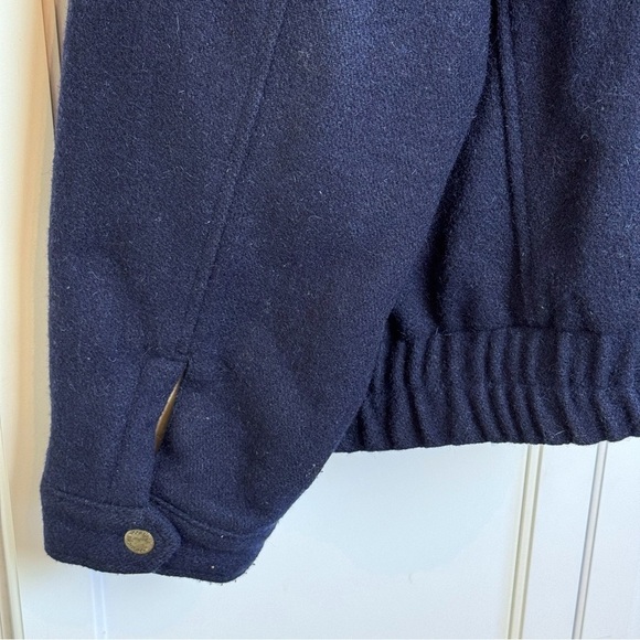 Woolrich Vintage Men’s Wool Navy Blue Bomber Jacket XLarge Warm Winter Coat - Picture 11 of 16